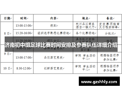 济南初中组足球比赛时间安排及参赛队伍详细介绍